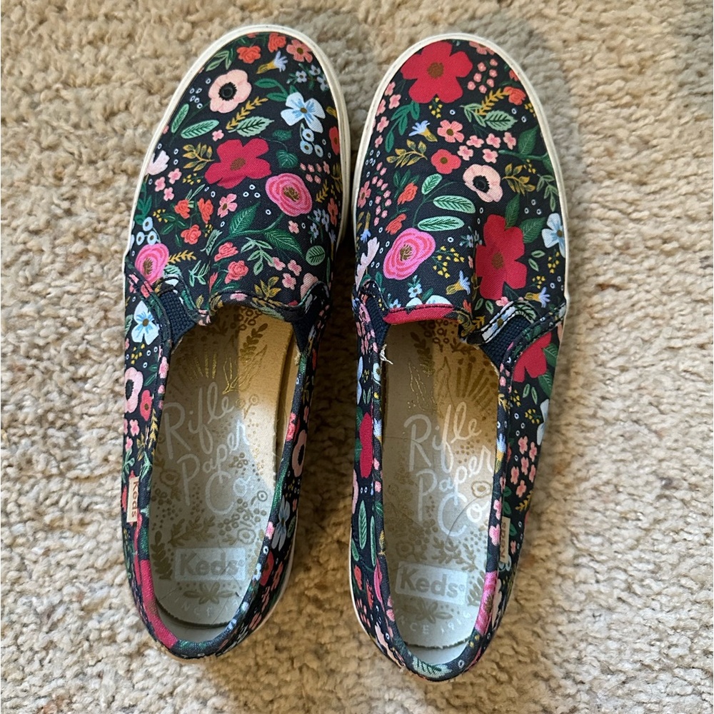EUC Keds x Rifle Paper Co Garden Double Decker Slip On Size 8